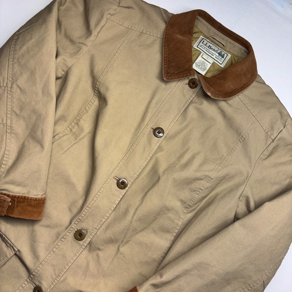L.L. Bean Jackets & Blazers - LL Bean Womens XL Barn Coat Tan Cotton Canvas Quilted Thinsulate Jacket 267097
